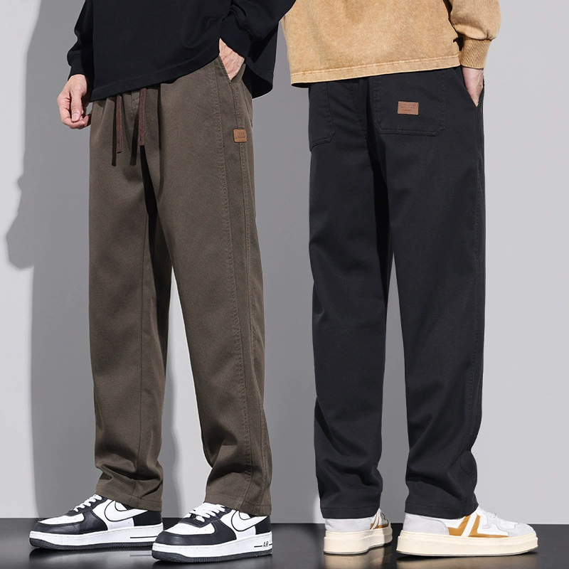 2025 Spring and Autumn New Loose Casual Pants for Men, Thickened Straight-cut Work Pants, Versatile Wide-leg Long Pants for Men
