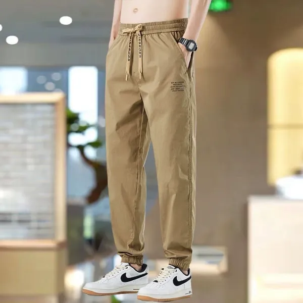 Men's summer thin quick-dry pants, loose fit, new style, casual pants, cuffed sweat pants, men's hygienic pants